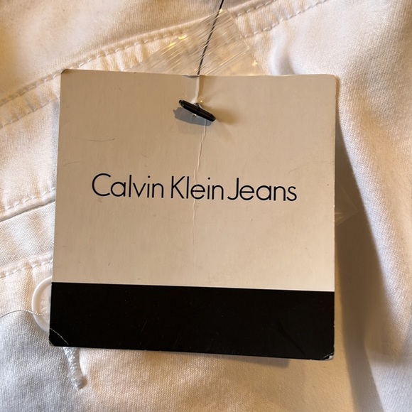 CALVIN KLEIN JEANS WHITE PANTS SIZE 14 women cotton white pants cropped pants - Picture 5 of 16